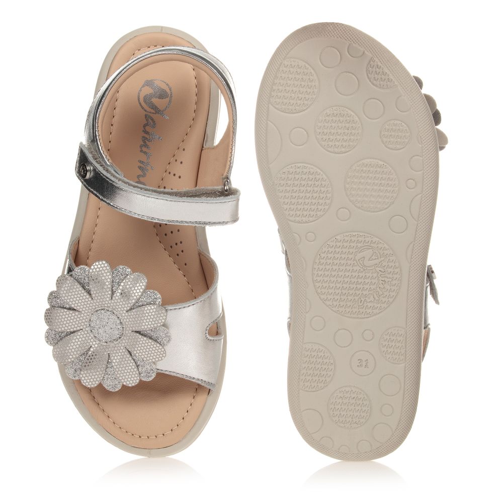 Silver discount flower sandals