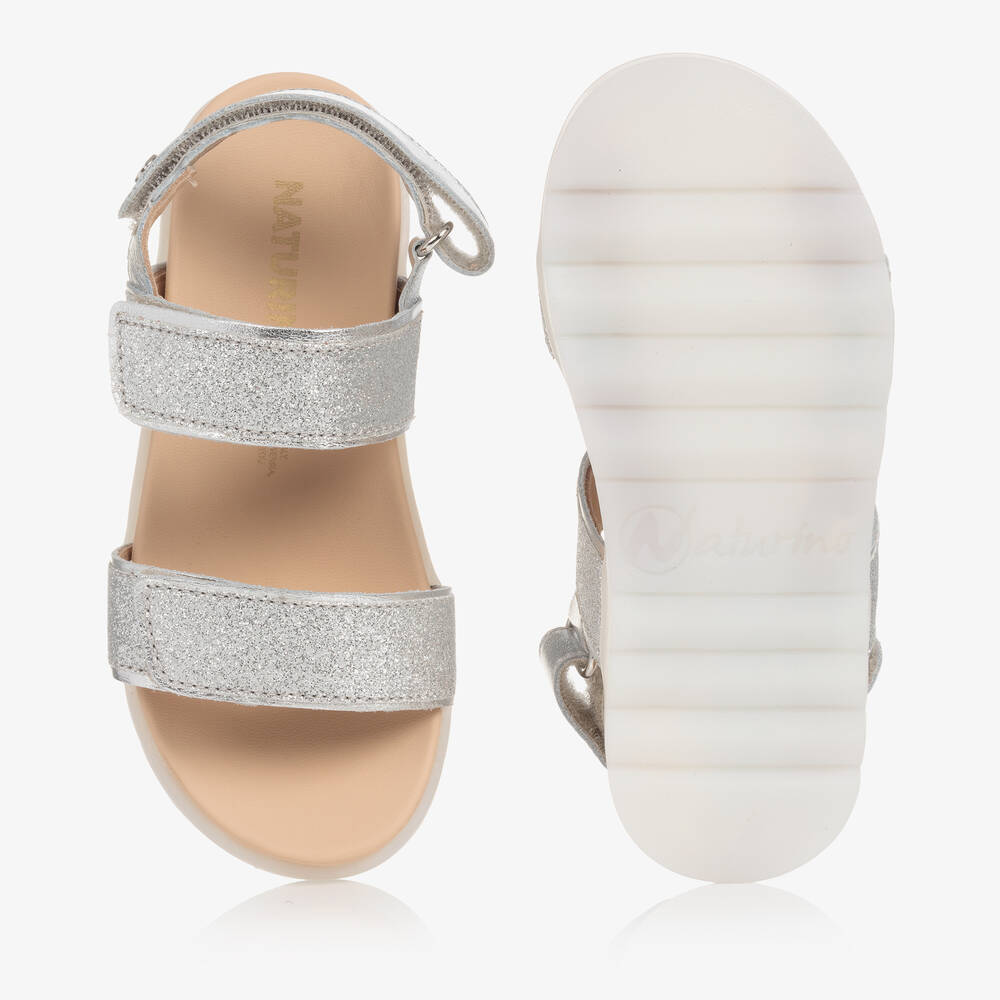 Girls silver cheap glitter sandals
