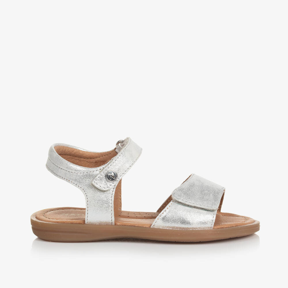 Naturino-Girls Silver Glitter Leather Sandals | Childrensalon Outlet