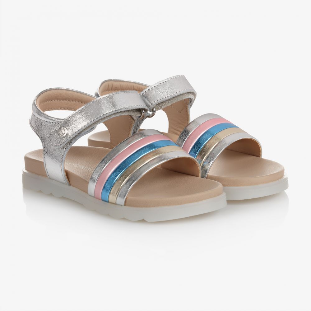 Naturino - Girls Silver Leather Sandals | Childrensalon Outlet
