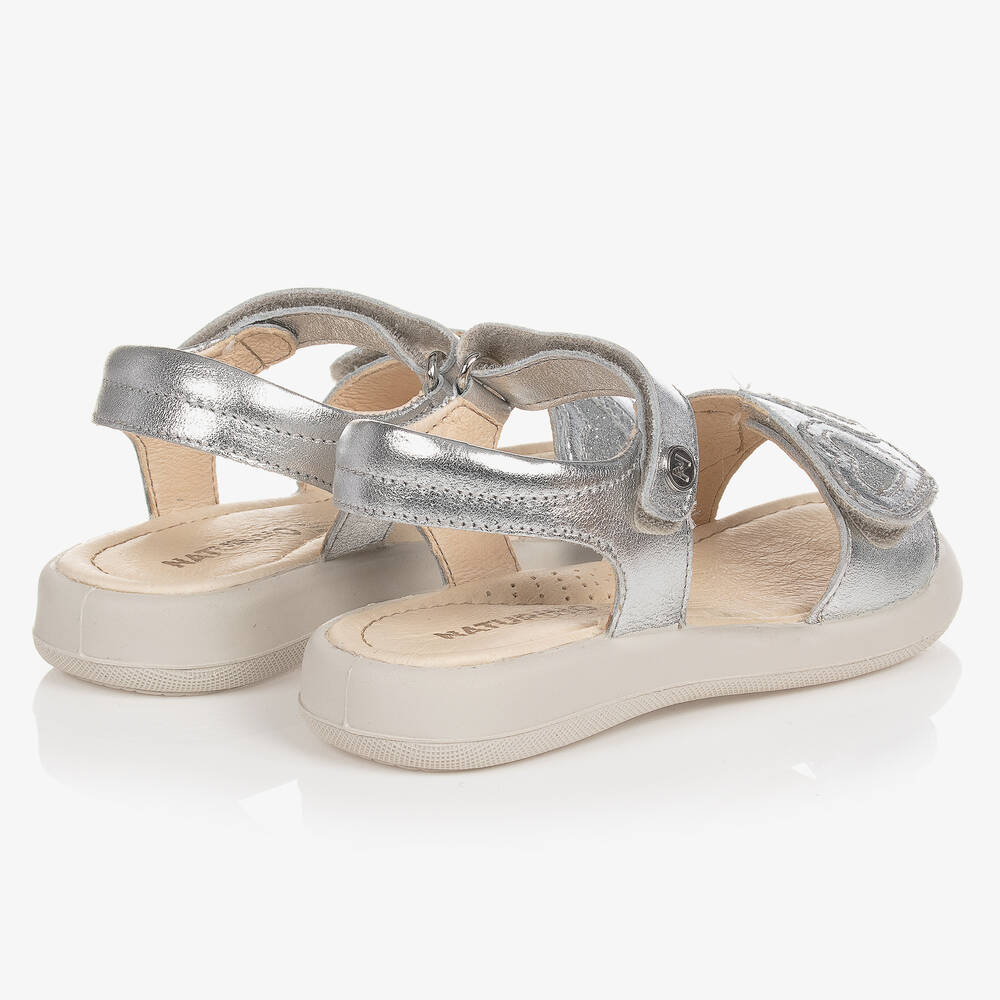 Naturino-Girls Silver Leather Sandals | Childrensalon Outlet
