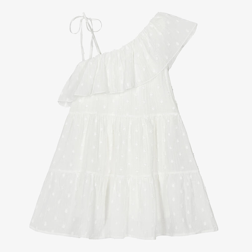 Naturino-Girls White Cotton Dress | Childrensalon Outlet