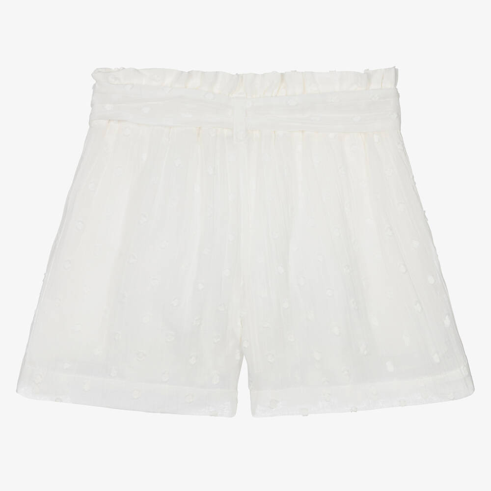 White paperbag shop waist shorts