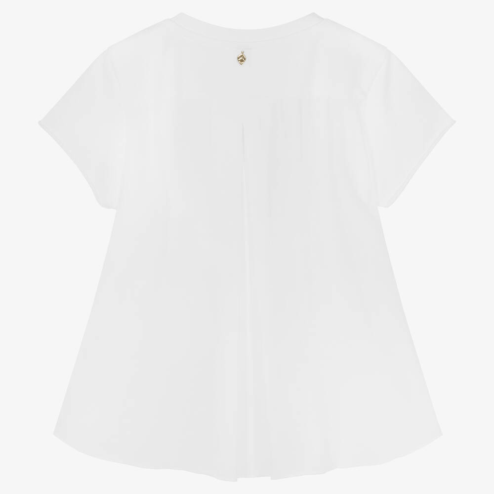 Naturino-Girls White Cotton Top | Childrensalon Outlet