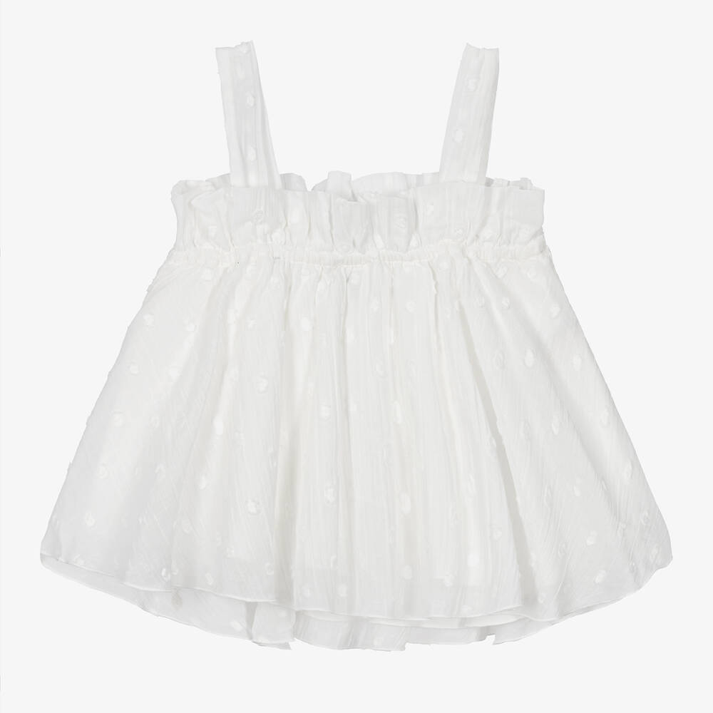 Naturino-Girls White Cotton Top | Childrensalon Outlet