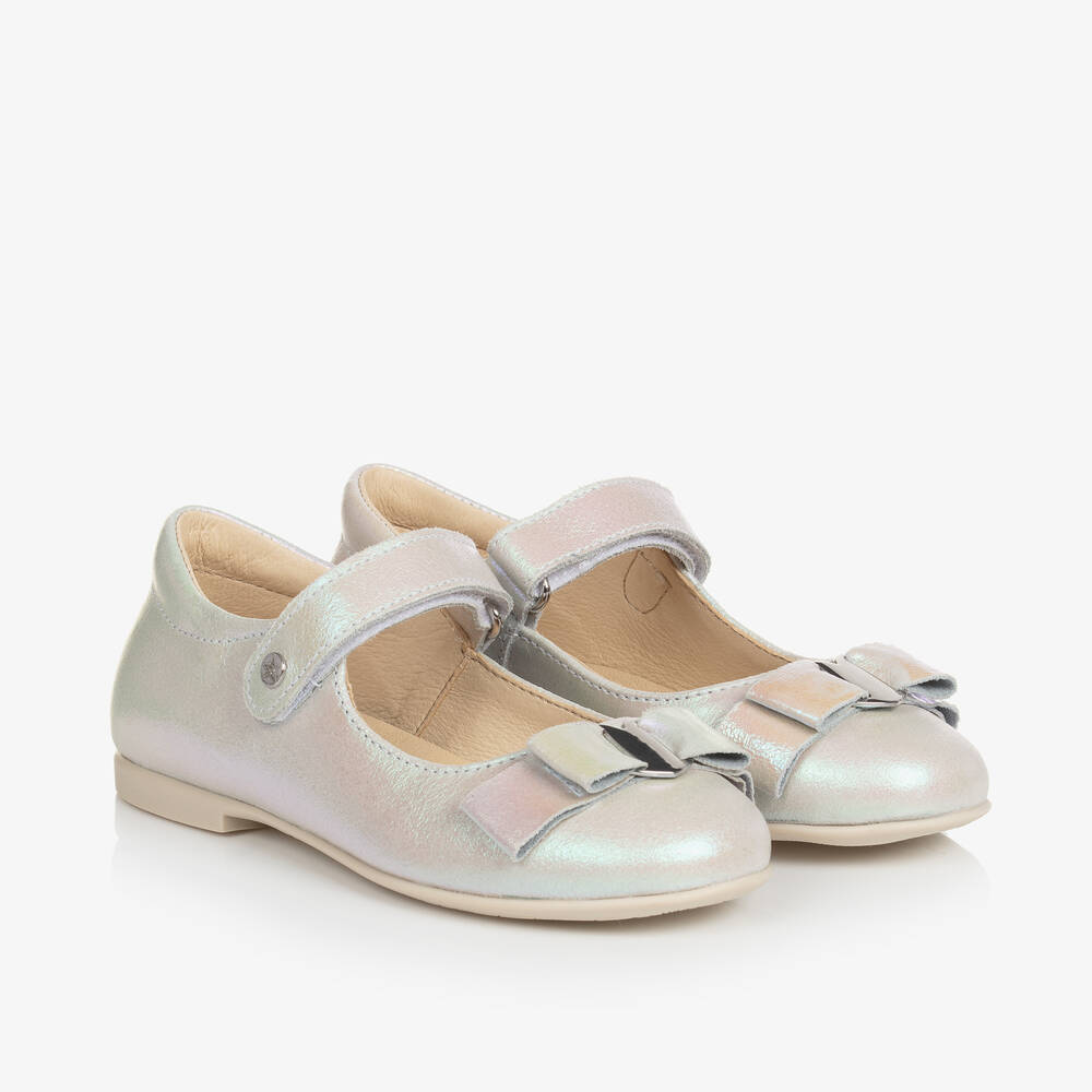 Naturino-Girls White Iridescent Bow Shoes | Childrensalon Outlet