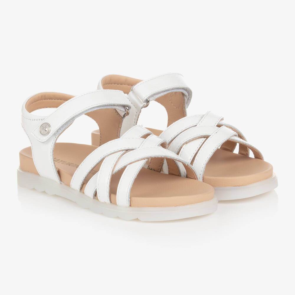 Naturino - Sandales blanches vernies en cuir | Childrensalon