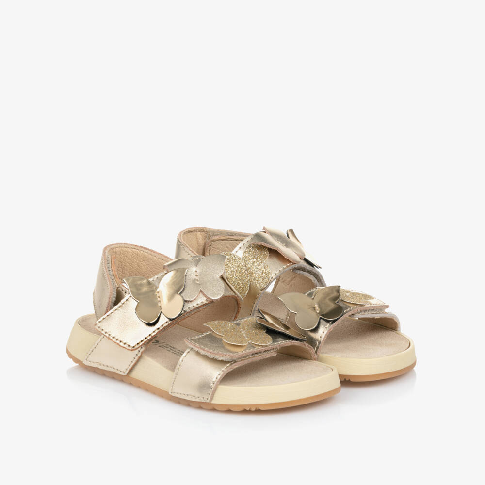 Naturino-Glittering Gold Butterfly Strap Sandals | Childrensalon Outlet