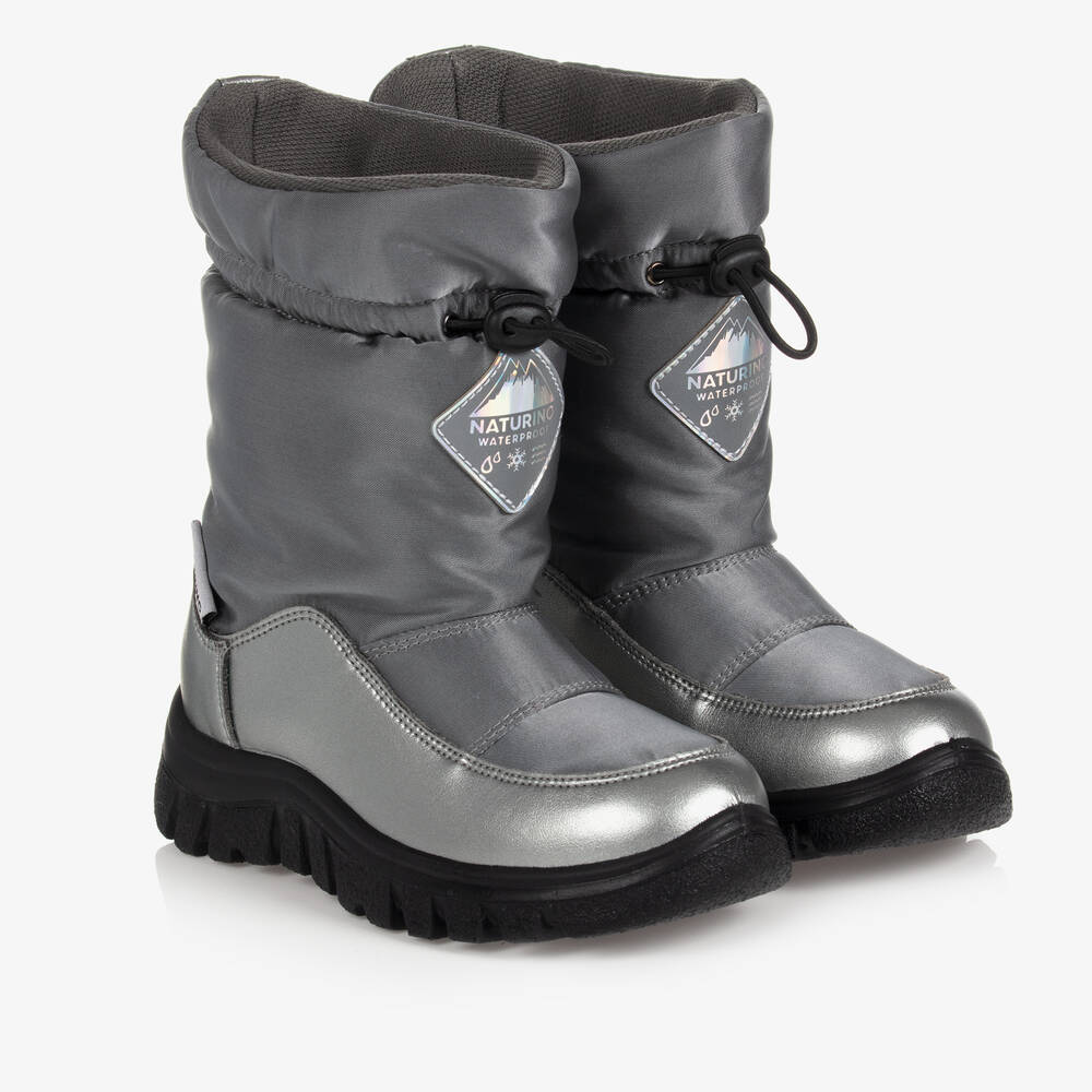 Naturino - Bottes imperméables argentées | Childrensalon