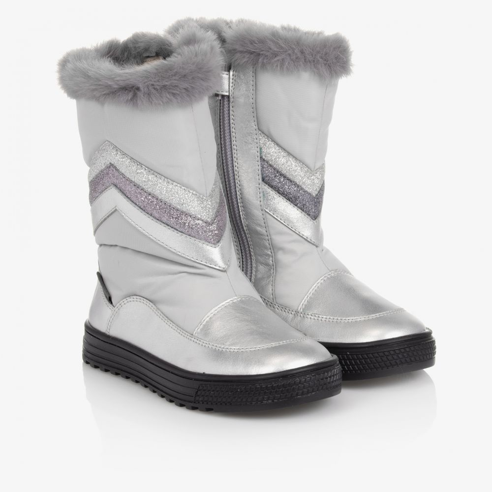 Naturino - Silberfarbene, wasserdichte Winterstiefel | Childrensalon