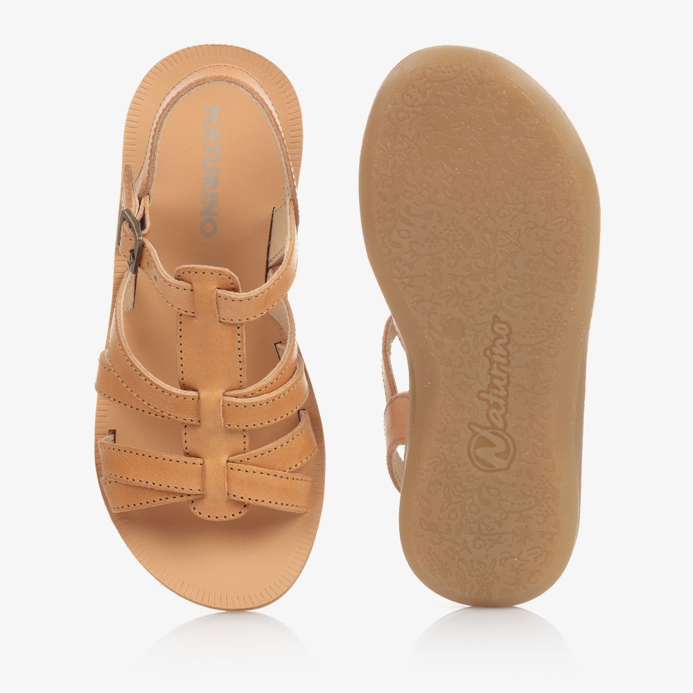 Naturino-Tan Brown Leather Sandals | Childrensalon Outlet