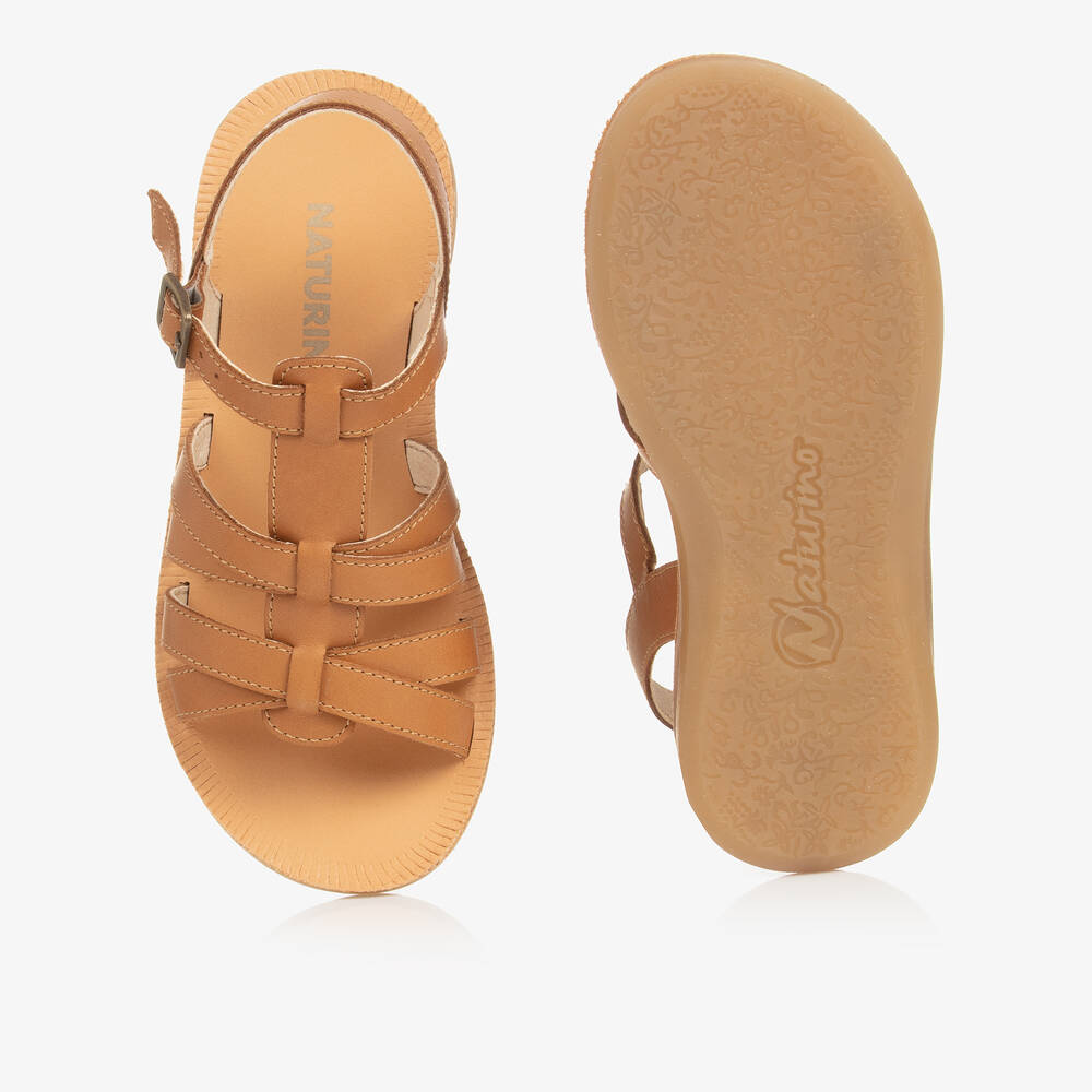 Naturino - Tan Brown Leather Sandals | Childrensalon Outlet