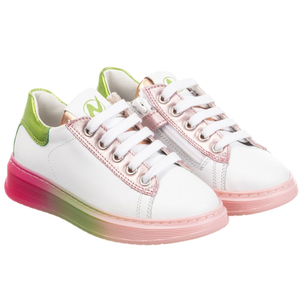 Young girls white top trainers