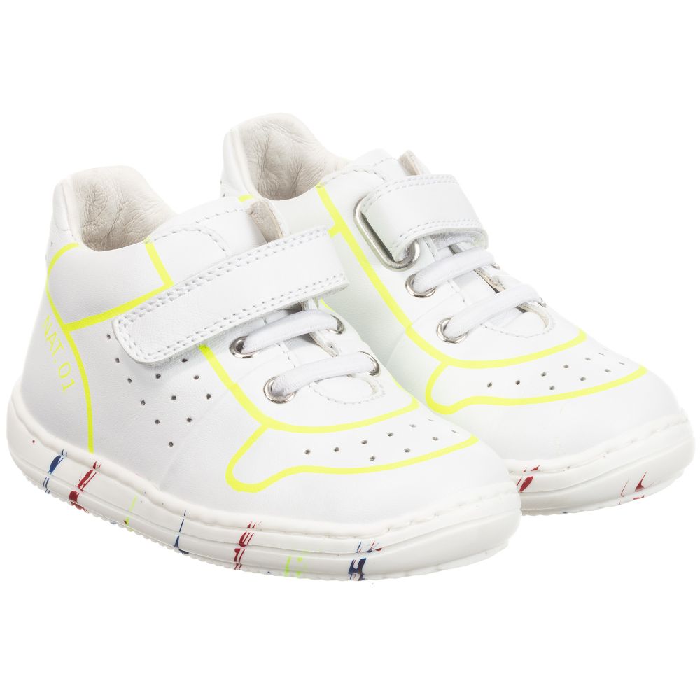 Naturino White Leather Trainers Childrensalon Outlet