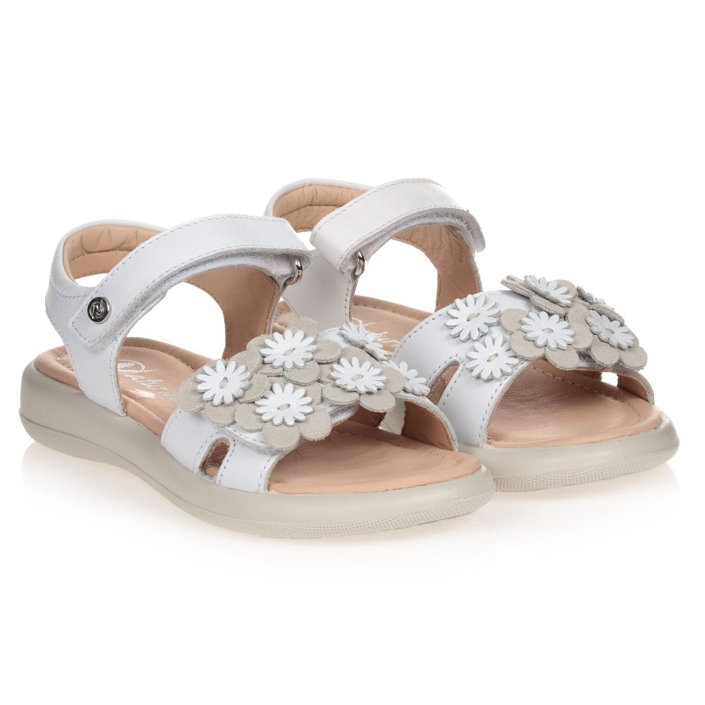 Naturino - White Suede Leather Sandals | Childrensalon