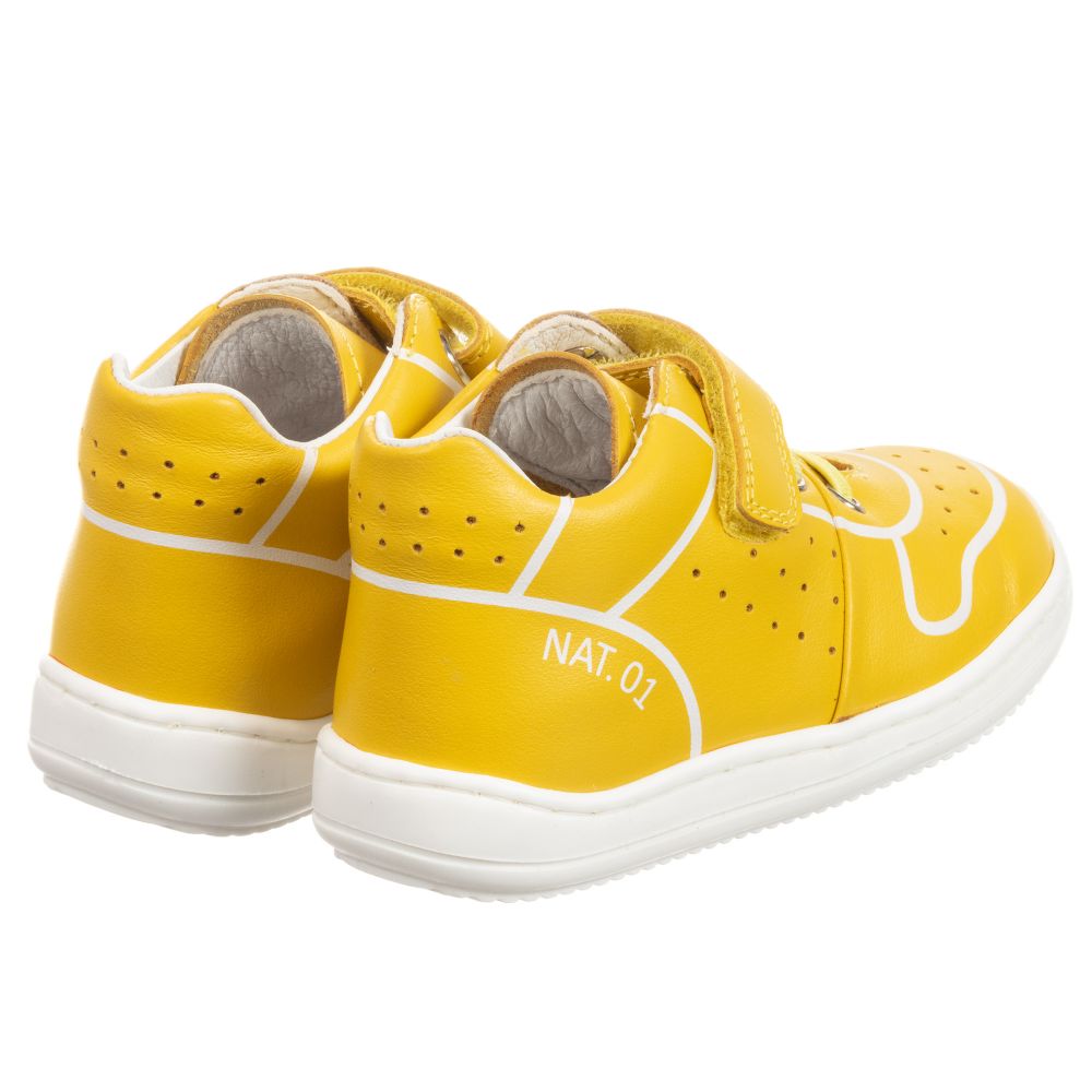 yellow leather trainers