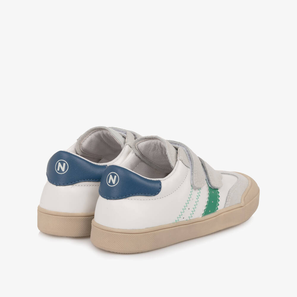 Naturino-Youth White & Green Leather Sneakers | Childrensalon Outlet