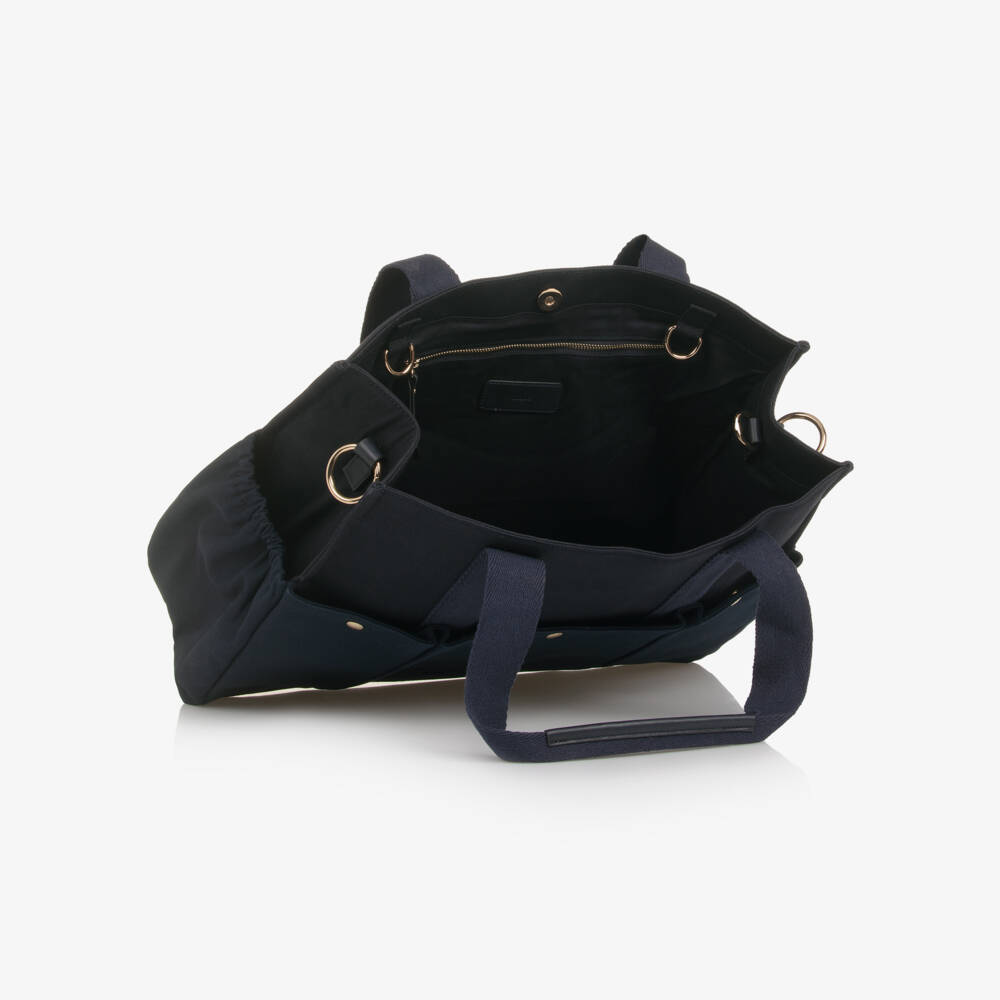 Chloé-Navy Blue Canvas Changing Bag with Pouch & Mat (41cm) | Childrensalon Outlet