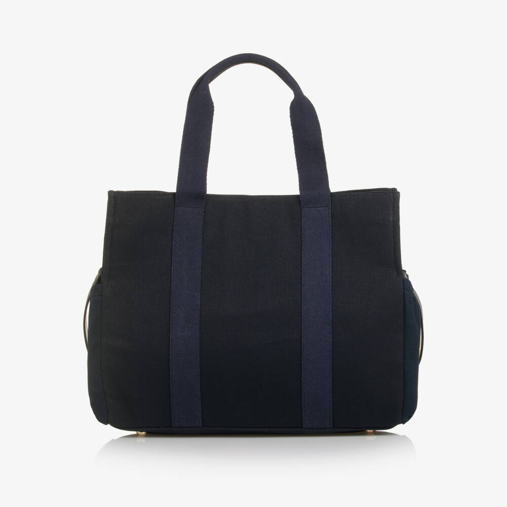 Chloé-Navy Blue Canvas Changing Bag with Pouch & Mat (41cm) | Childrensalon Outlet