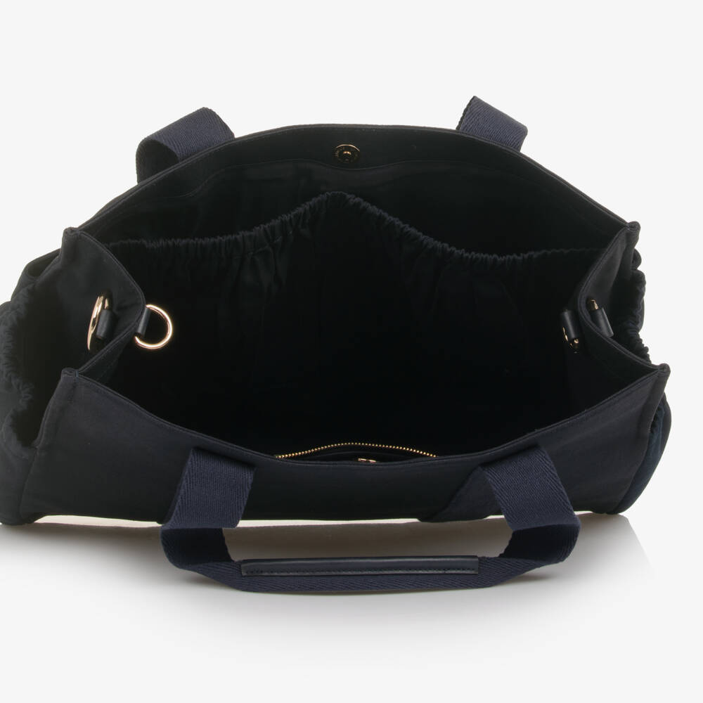 Chloé-Navy Blue Canvas Changing Bag with Pouch & Mat (41cm) | Childrensalon Outlet