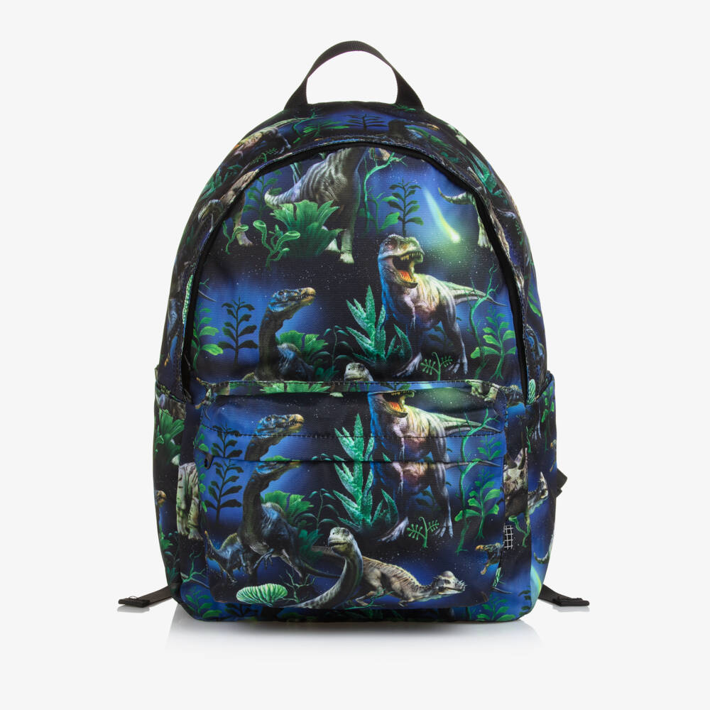 Molo-Navy Blue Canvas Dinosaur Backpack (42cm) | Childrensalon Outlet