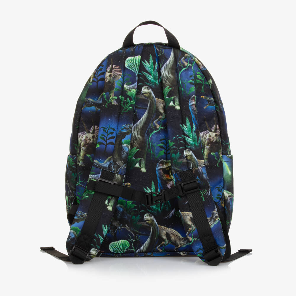 Molo-Navy Blue Canvas Dinosaur Backpack (42cm) | Childrensalon Outlet