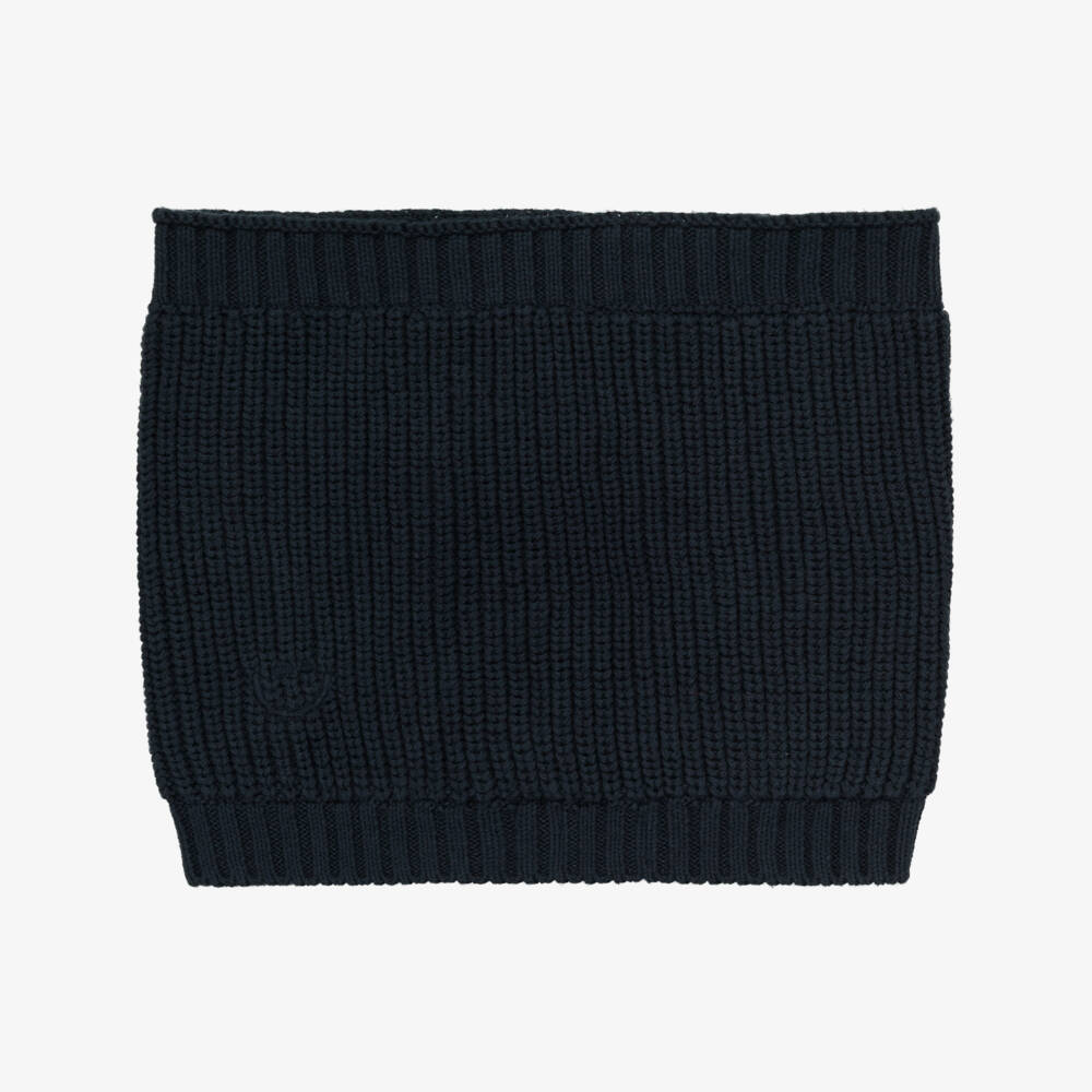 Mayoral-Navy Blue Cotton Ribbed Knit Snood | Childrensalon Outlet