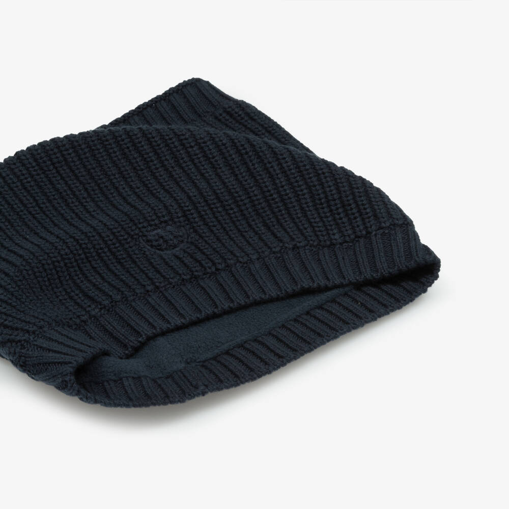 Mayoral-Navy Blue Cotton Ribbed Knit Snood | Childrensalon Outlet