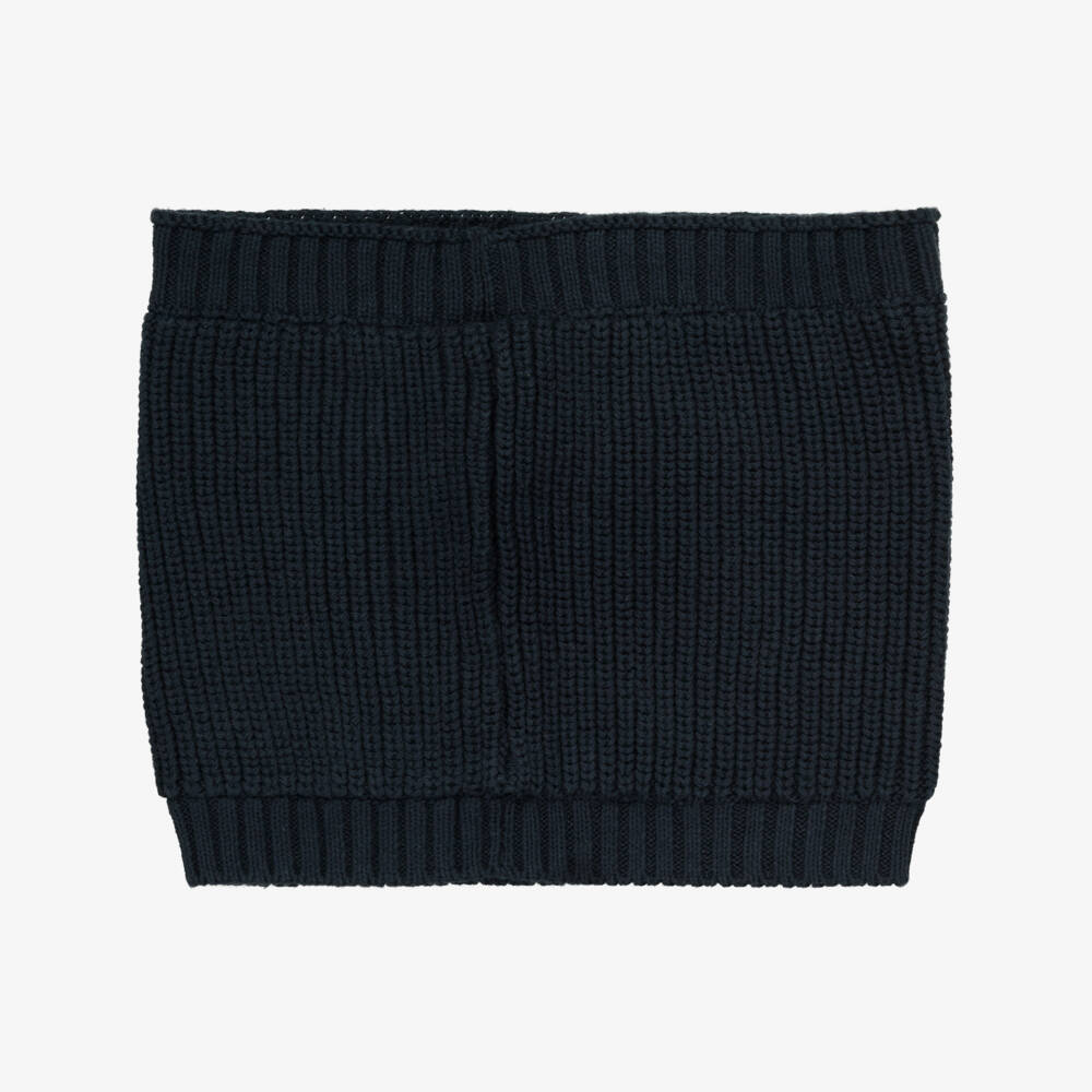 Mayoral-Navy Blue Cotton Ribbed Knit Snood | Childrensalon Outlet