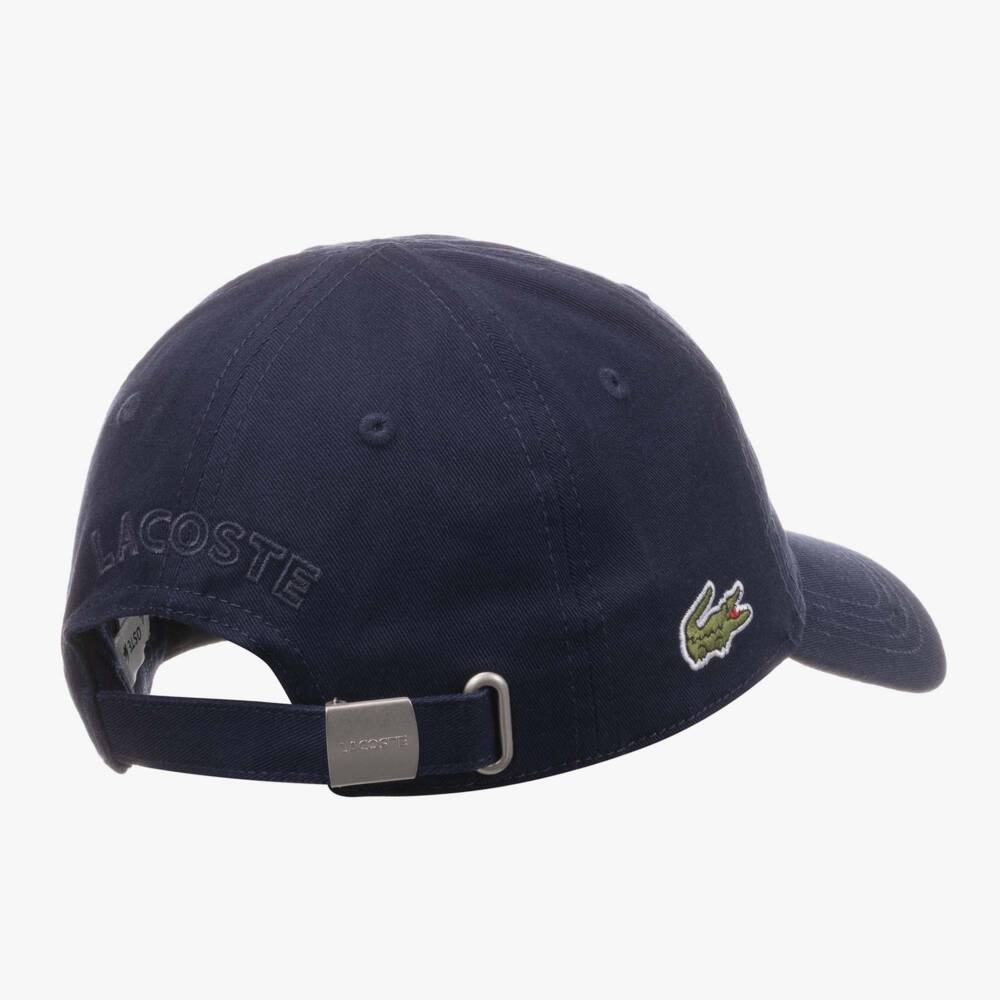 Lacoste-Navy Blue Cotton Twill Crocodile Cap | Childrensalon Outlet