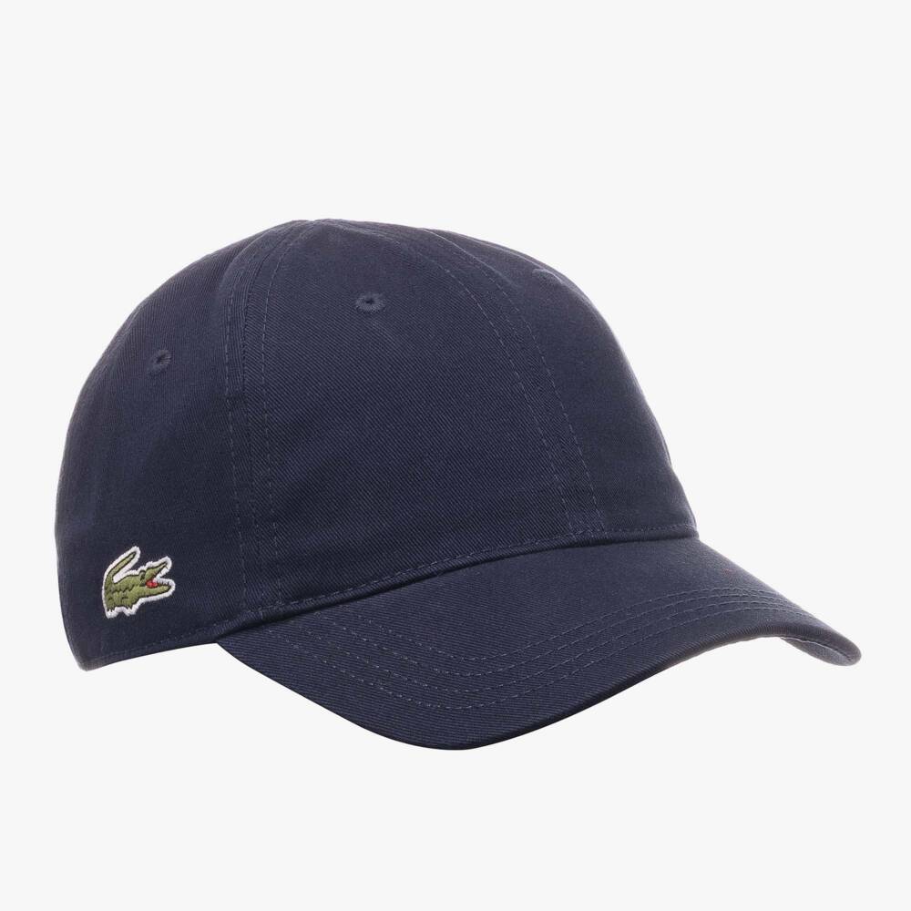 Lacoste-Navy Blue Cotton Twill Crocodile Cap | Childrensalon Outlet
