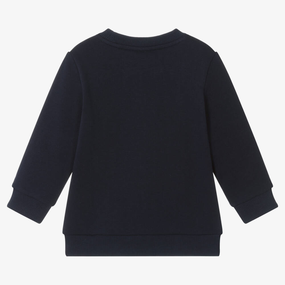 Lacoste-Navy Blue Crocodile Logo Sweatshirt | Childrensalon Outlet