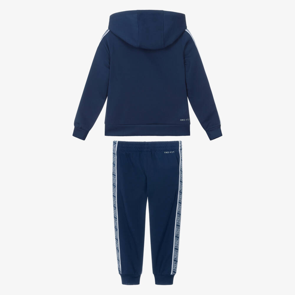 Nike-Navy Blue Dri-FIT Tracksuit with Logo Tape Trims | Childrensalon Outlet