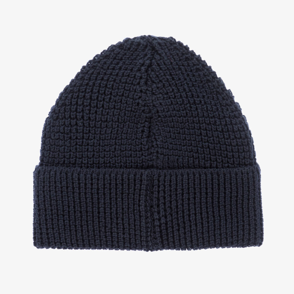 Tommy Hilfiger-Navy Blue Flag Logo Beanie Hat | Childrensalon Outlet