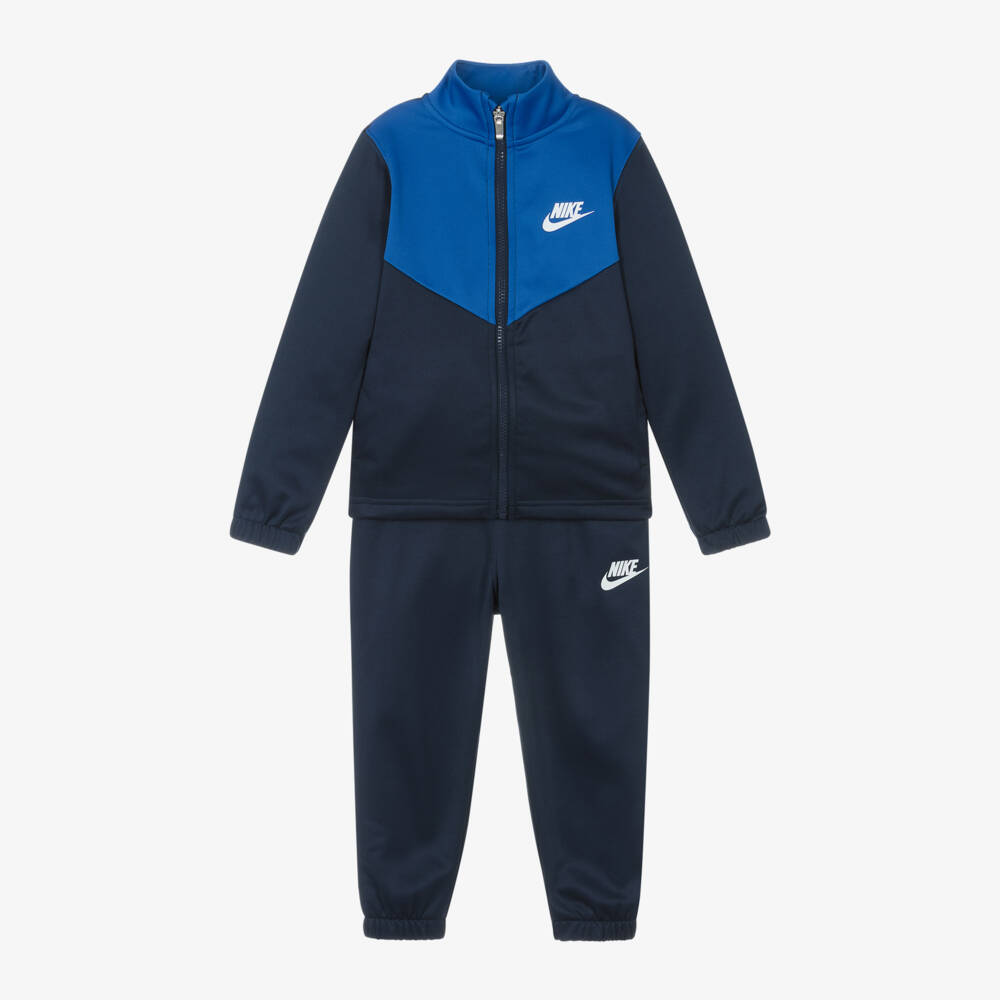 Nike-Navy Blue Jersey Swoosh Logo Tracksuit | Childrensalon Outlet