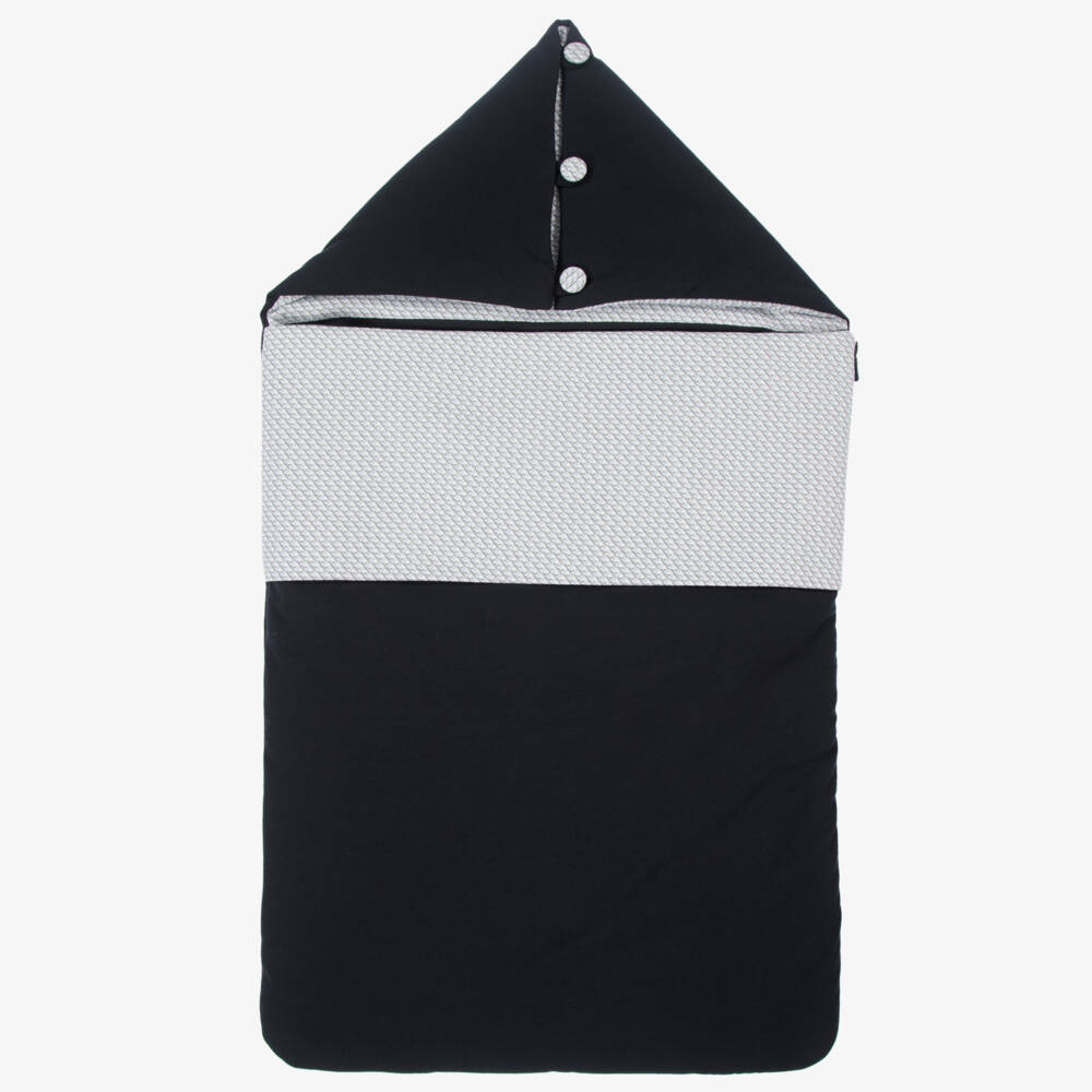 Emporio Armani-Navy Blue Logo Baby Nest (74cm) | Childrensalon Outlet