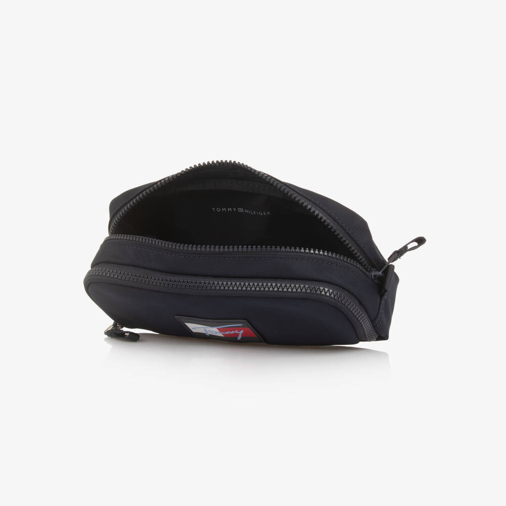 Tommy Hilfiger-Navy Blue Logo Canvas Pencil Case (23cm) | Childrensalon Outlet