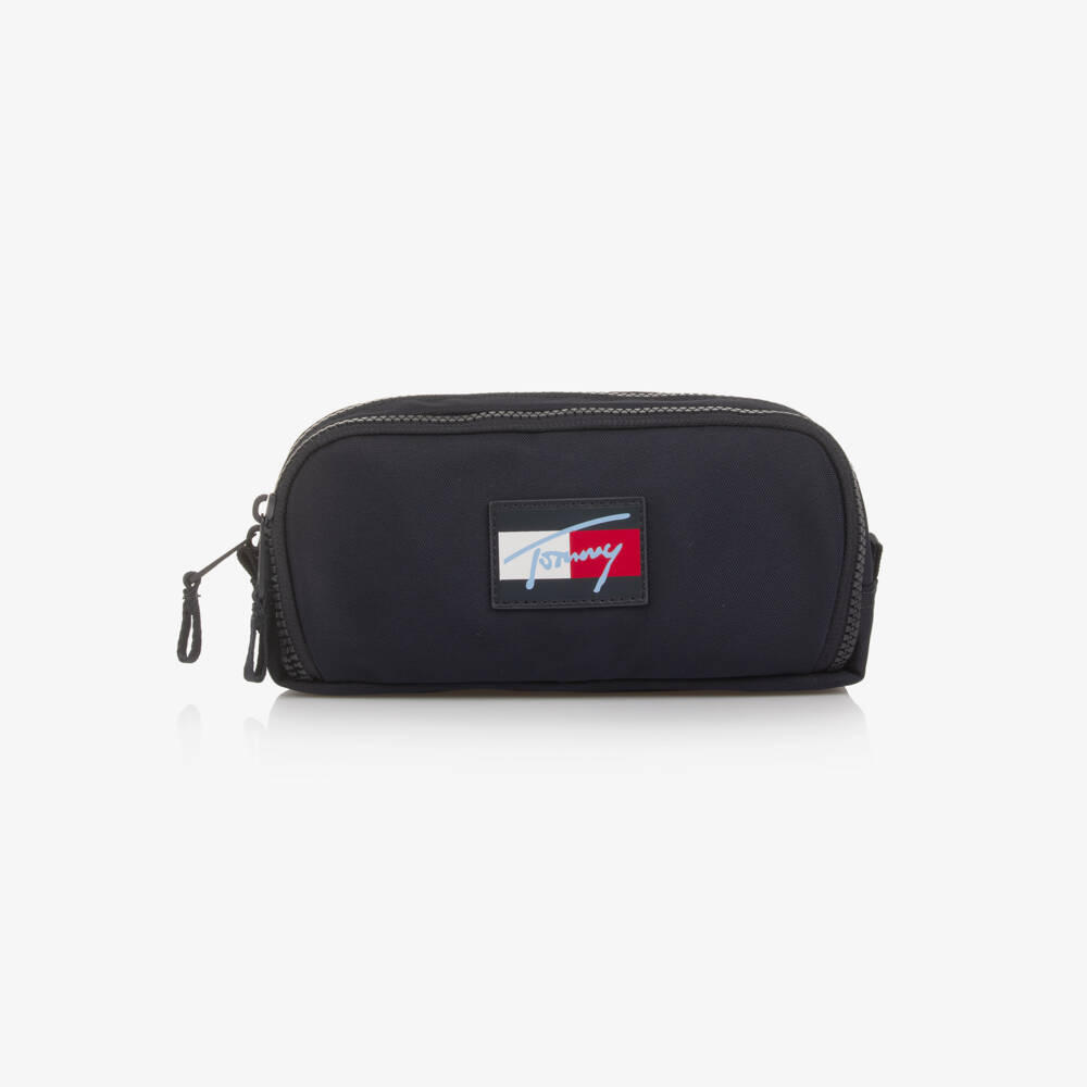 Tommy Hilfiger-Navy Blue Logo Canvas Pencil Case (23cm) | Childrensalon Outlet