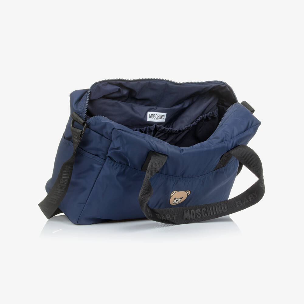 Moschino-Navy Blue Moschino Teddy Bear Changing Bag (40cm) | Childrensalon Outlet