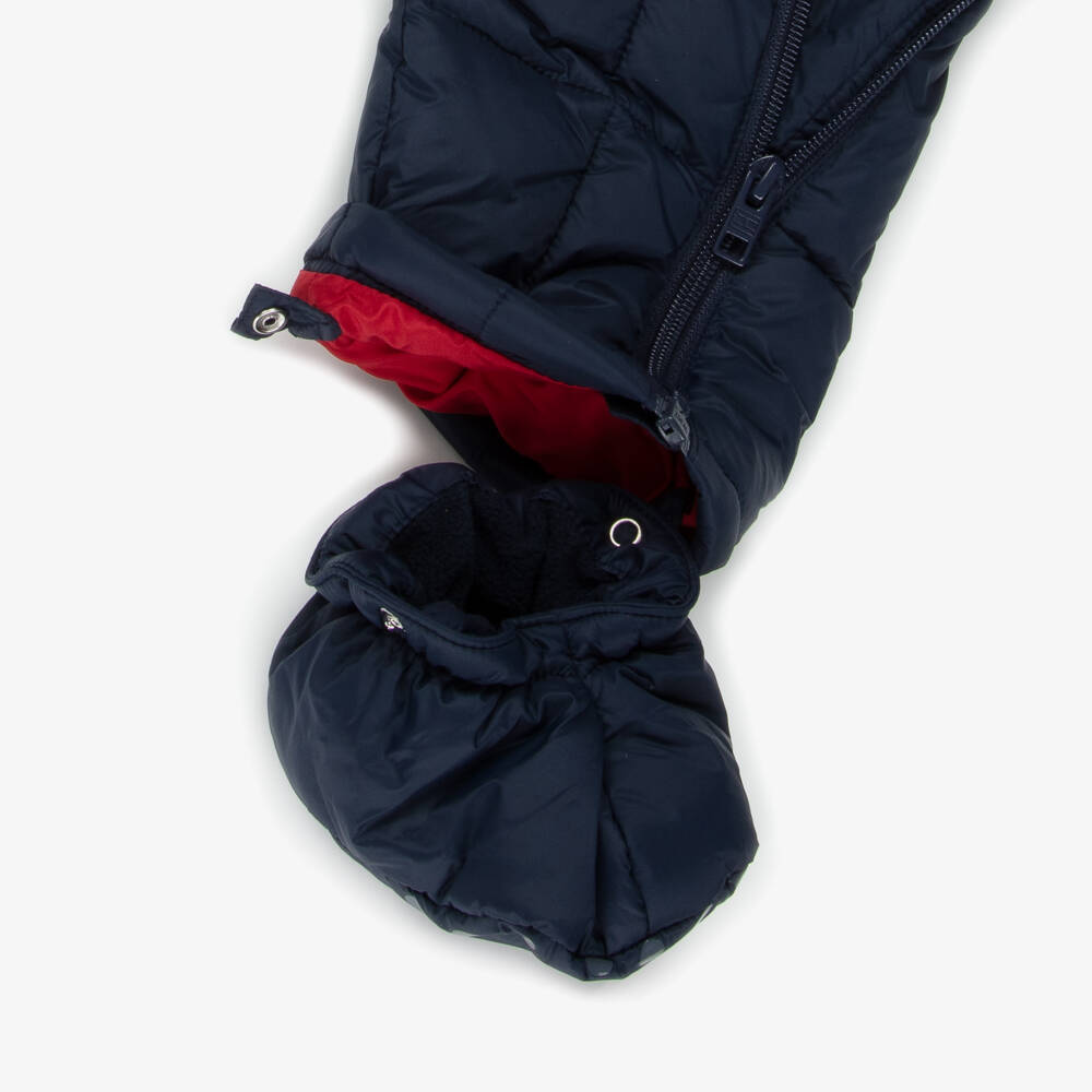 Tommy Hilfiger-Navy Blue Padded Baby Snowsuit | Childrensalon Outlet