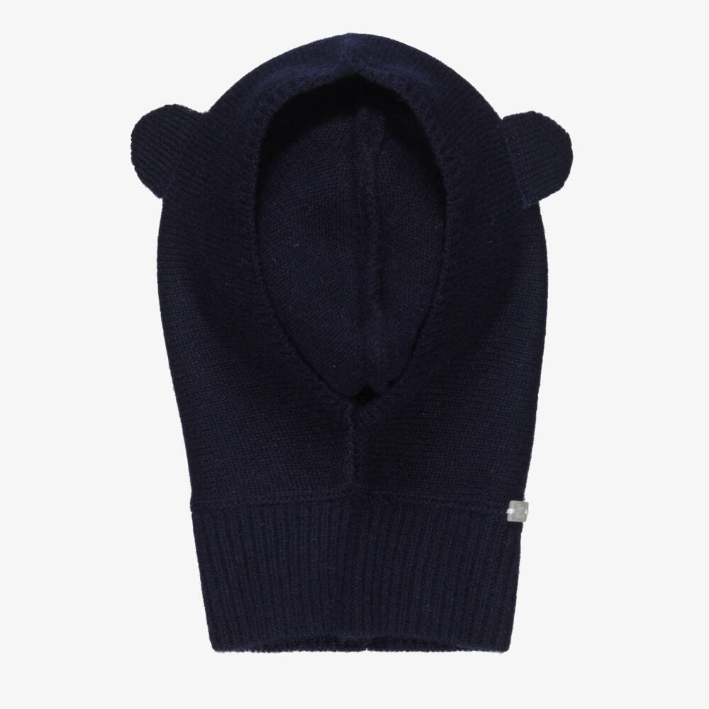 Tartine et Chocolat-Navy Blue Pure Cashmere Balaclava  | Childrensalon Outlet