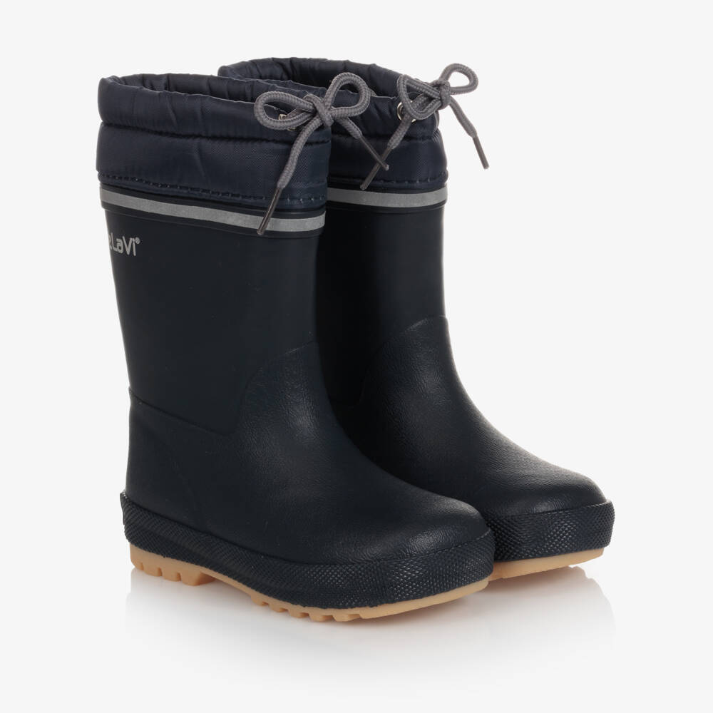 CeLaVi-Navy Blue Rubber Rain Boots | Childrensalon Outlet
