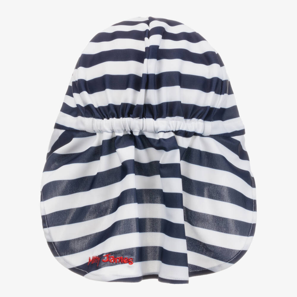 Mitty James-Navy Blue Striped Legionnaire's Hat (UPF 50+) | Childrensalon Outlet