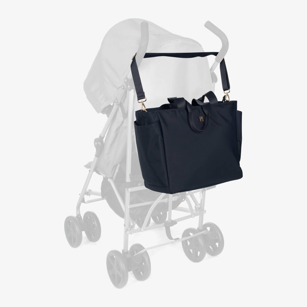 Tommy Hilfiger-Navy Blue Tote Changing Bag with TH Monogram (42cm) | Childrensalon Outlet