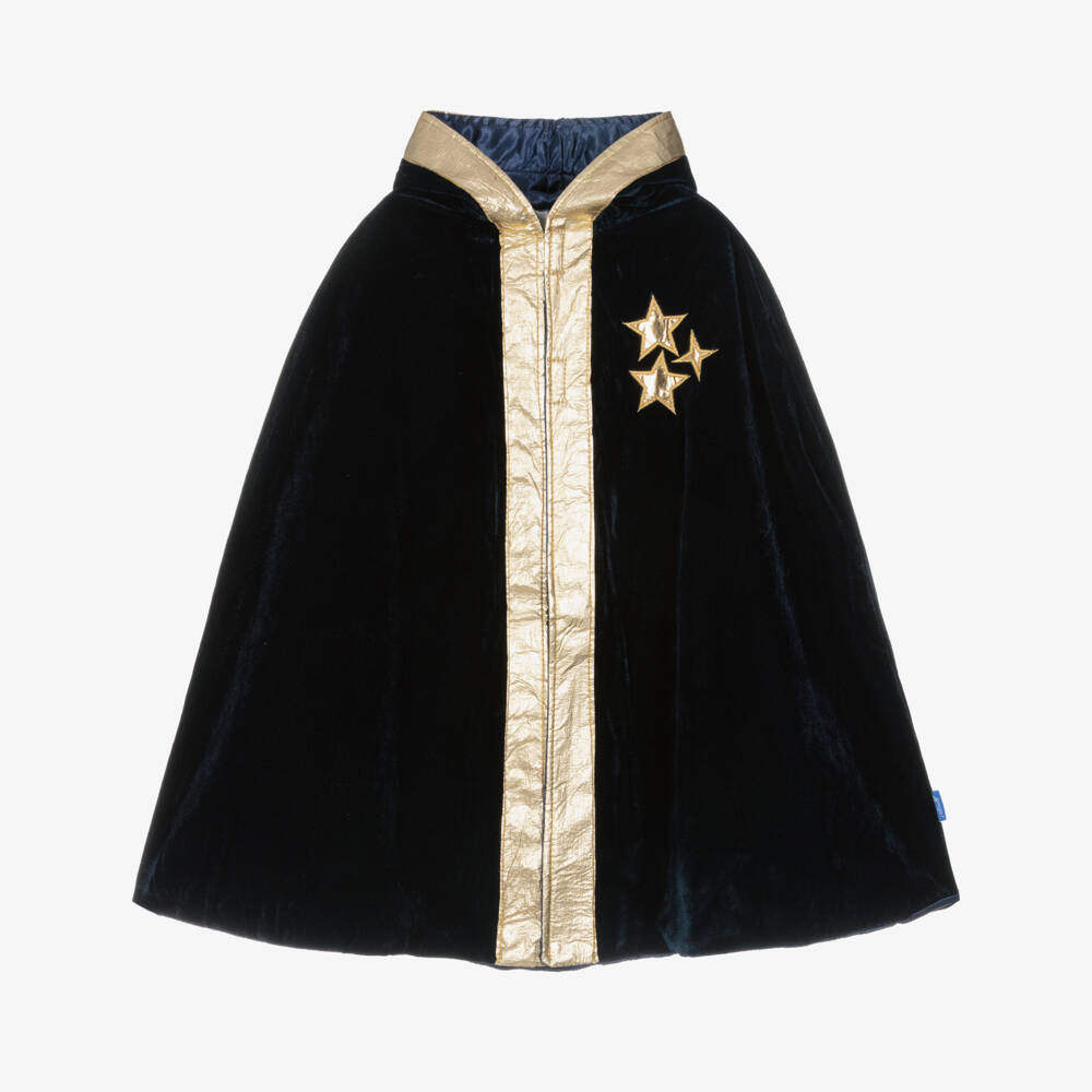 Souza-Navy Blue Velour Wizard Cape | Childrensalon Outlet