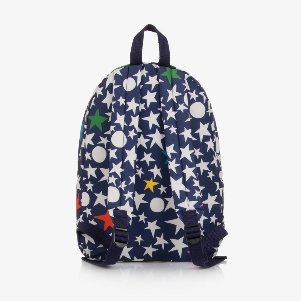 Stella McCartney Kids-Navy Blue & White Star Backpack (42cm) | Childrensalon Outlet