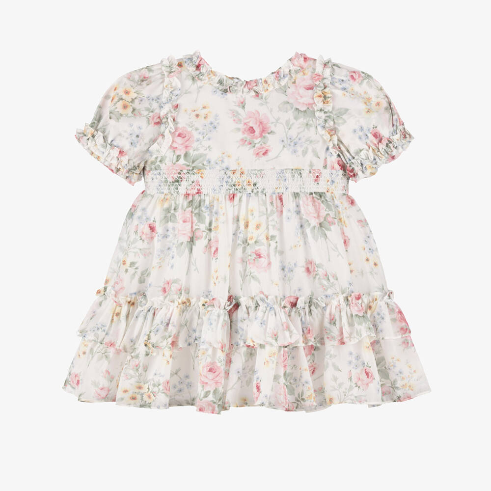 Needle & Thread-Baby Girls Ivory Pompadour Garden Smocked Dress | Childrensalon Outlet