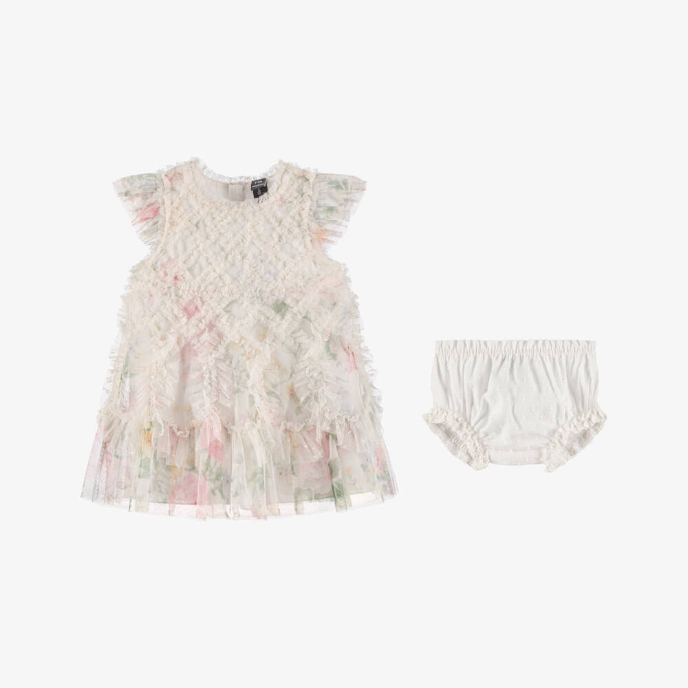 Needle & Thread-Baby Girls Ivory Pompadour Garden Tulle Dress | Childrensalon Outlet
