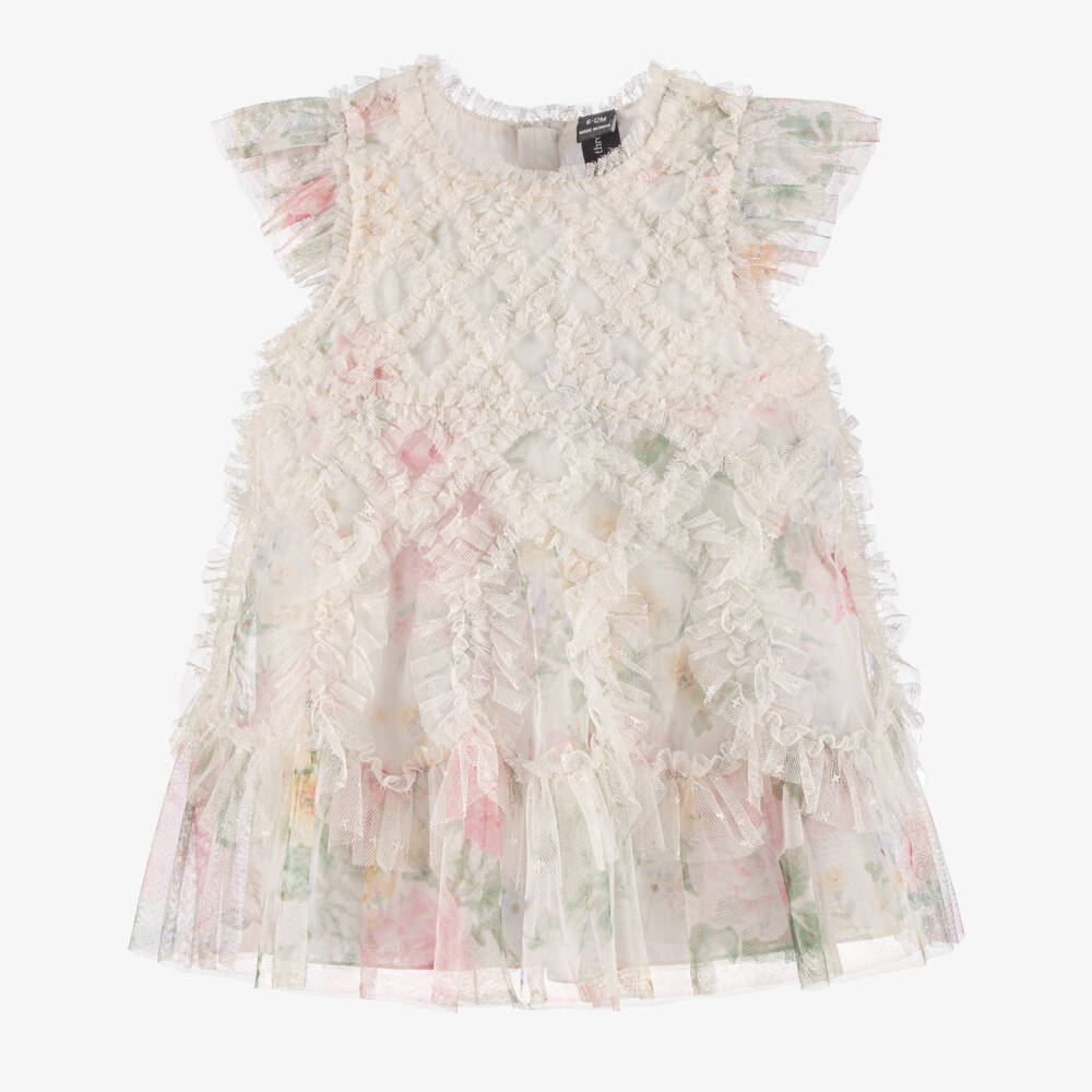 Needle & Thread-Baby Girls Ivory Pompadour Garden Tulle Dress | Childrensalon Outlet