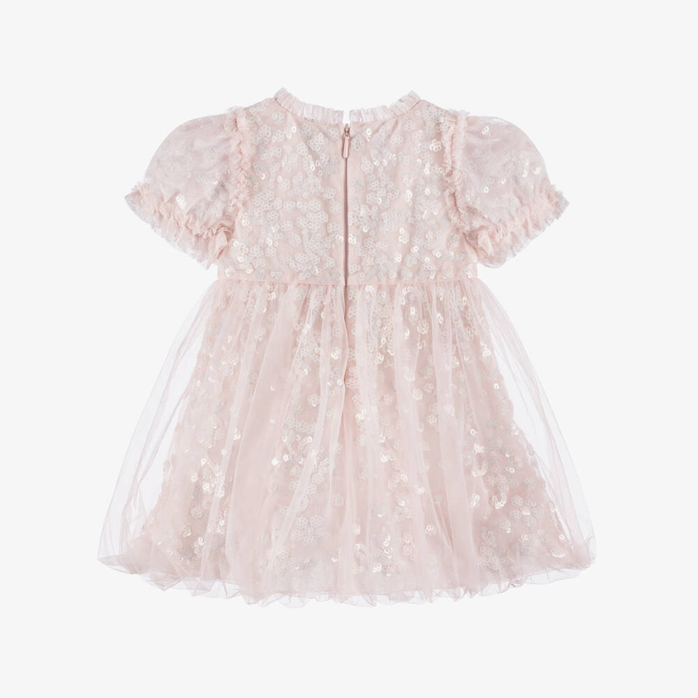 Needle & Thread-Baby Girls Pale Pink Sequin Embellished Dress | Childrensalon Outlet
